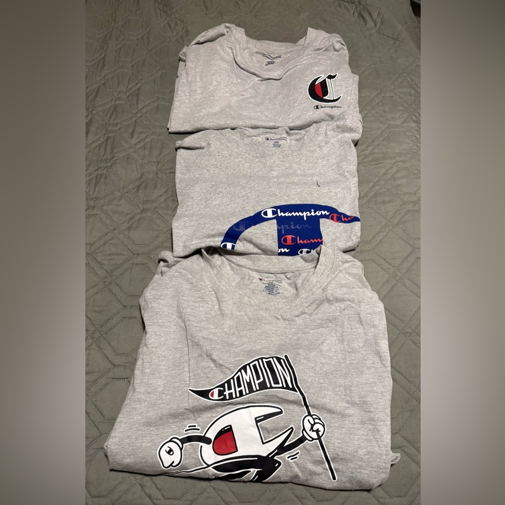 Champion Heather Gray T-Shirt Trio